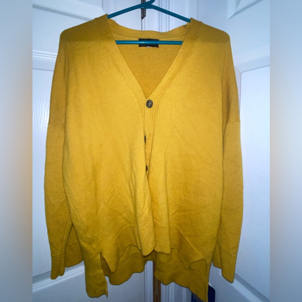 Yellow Button Up Cardigan